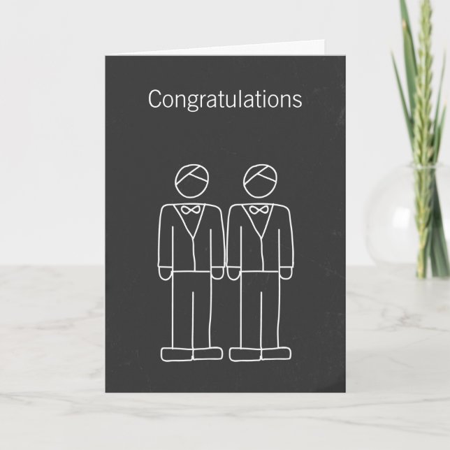 Carte M. et M. Doodle Grooms Mariage Félicitations (Devant)