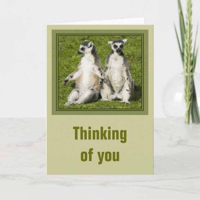 Carte M. et Mme Lemur Thinking de vous cardent (Devant)