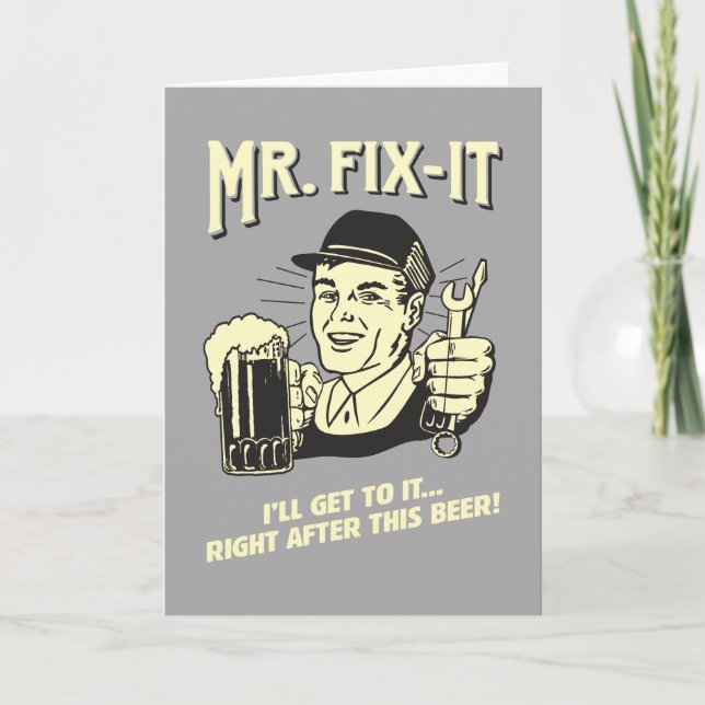 Carte M. Fixit : Après cette bière (Devant)