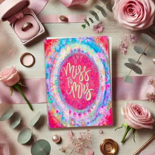 Carte M. & Mme Fun Floral Blue Mariage Inspirivity