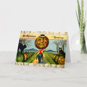 Carte M. Pumpkin (carte vintage de Halloween)