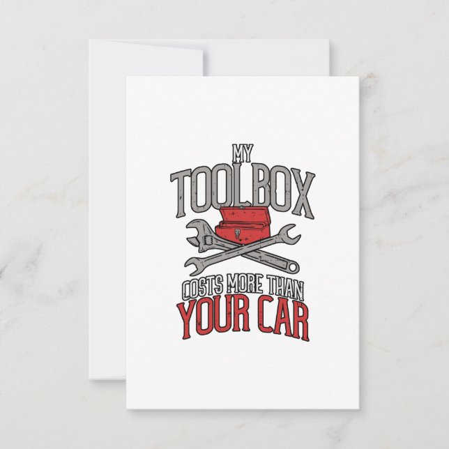 Carte Ma Boîte à outils coûte plus que votre cadeau de m (Devant)