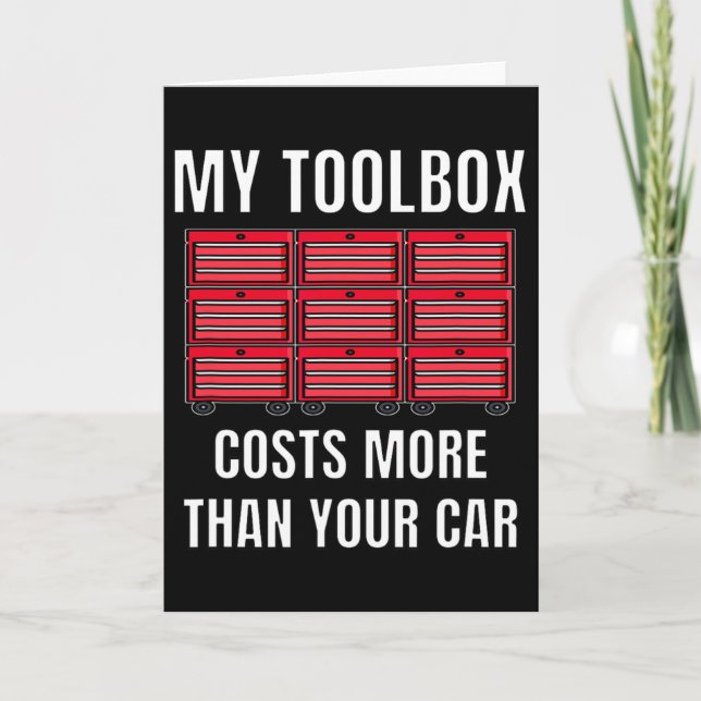 Carte Ma boîte à outils coûte plus que votre voiture Fun (Devant)