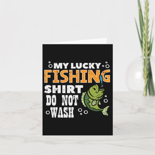 Carte Ma Chanceuse Chemise De Pêche Ne Lavez Pas Funny P (Devant)