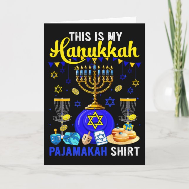 Carte Ma chemise de pyjama de Hanoukka joueur de golf de (Devant)