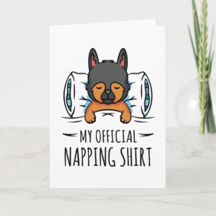Carte Ma chemise de sieste officielle avec chien couchan