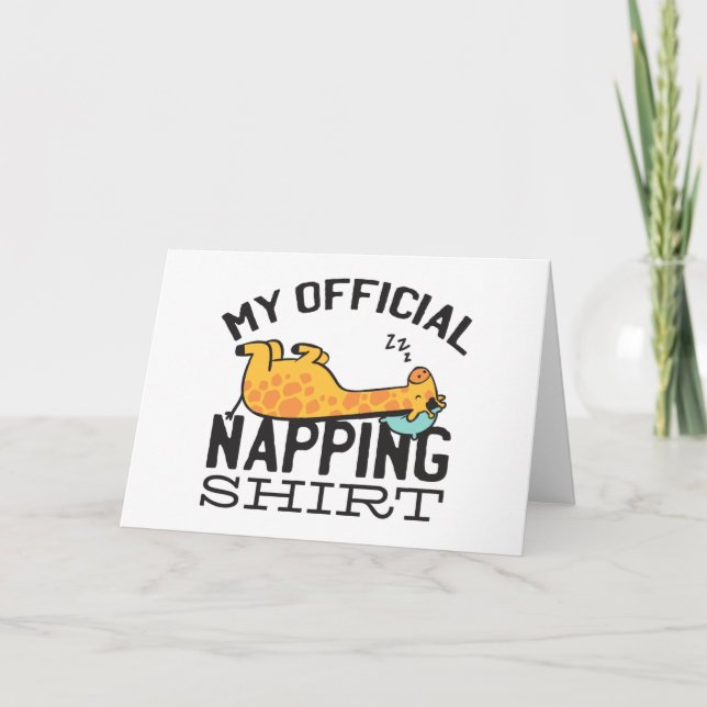 Carte Ma chemise de sieste officielle - Giraffe endormie (Devant)