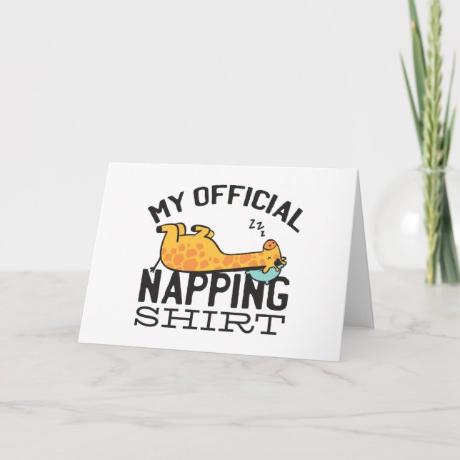 Carte Ma chemise de sieste officielle - Giraffe endormie (Devant)