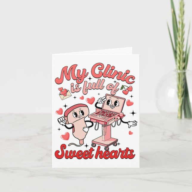 Carte Ma clinique pleine de sonographe infirmière au cœu (Devant)