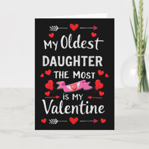 Carte Ma fille aînée est la plus ma Saint-Valentin pour 