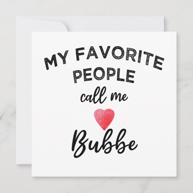 Carte Ma grand-mère juive préférée, appelle-moi BUBBE (Devant)