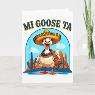 Carte Ma Oie Ta Drôle Fiesta Oie Blague T-Shirt Sombrero