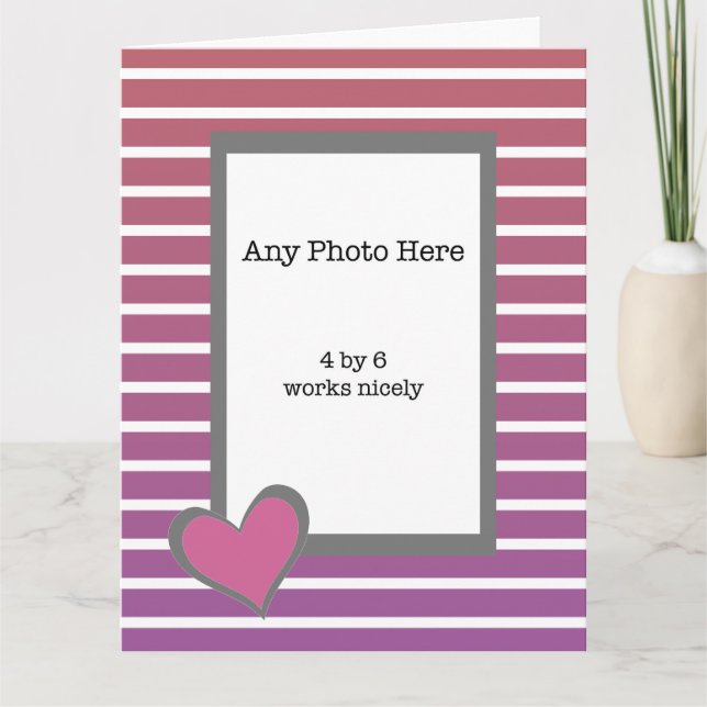 Carte Ma photo et un cœur rose pour la Saint-Valentin  (Devant)