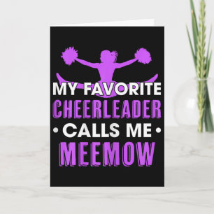 Carte Ma pom-pom girl préférée m'appelle Meemow Cheerlea