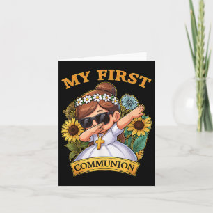Carte Ma Première Communion Filles Dabbing 1ère Sac Reli
