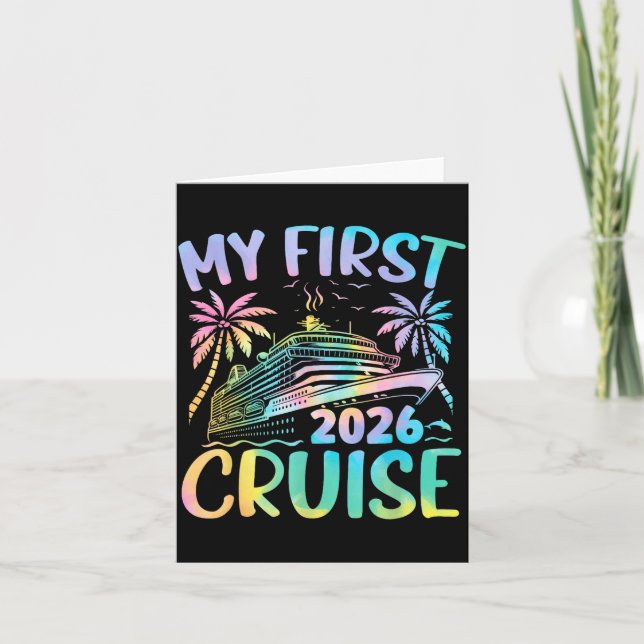 Carte Ma première croisière 2026 Vacances Tie Dye Famill (Devant)
