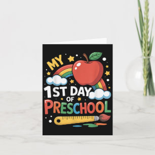Carte Ma première journée de maternelle arc-en-ciel colo