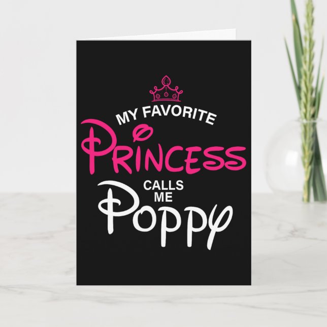 Carte Ma princesse préférée m'appelle Poppy fille Père (Devant)