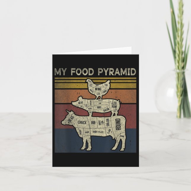 Carte Ma pyramide alimentaire - Amusante blague barbecue (Devant)
