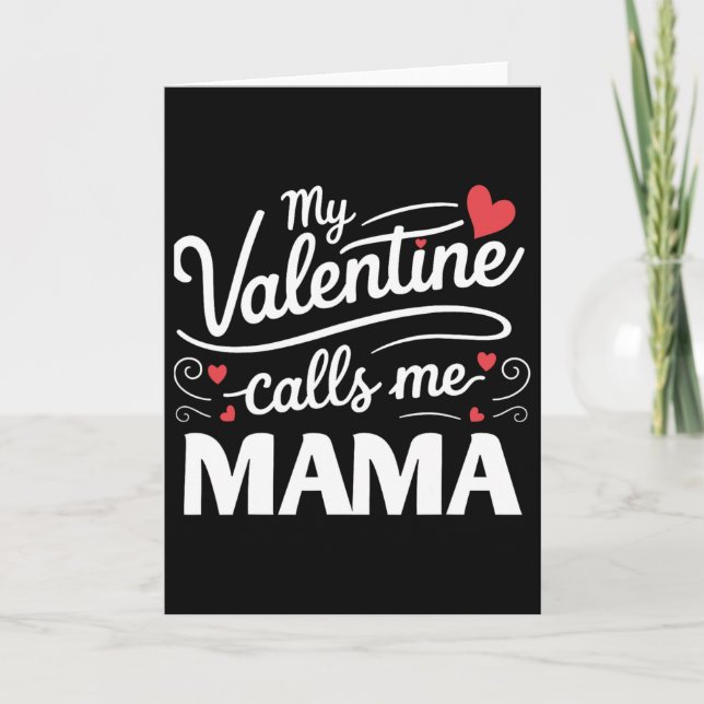Carte Ma Saint-Valentin m'appelle Maman Rétro Groovy Sai (Devant)