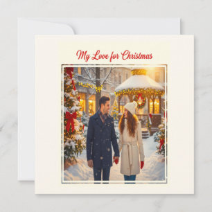 CARTE MA SCÈNE D'AMOUR POUR NOËL HOMME ET FEMME ENSEMBLE