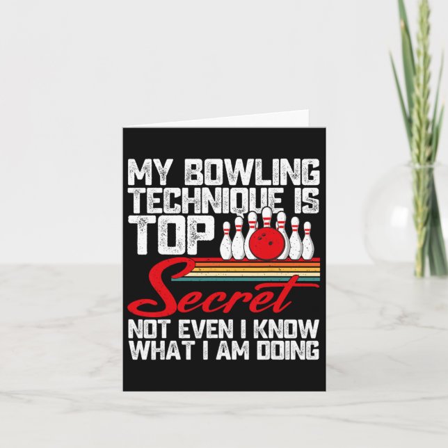 Carte Ma Technique De Bowling Est Très Secret Funny Bowl (Devant)