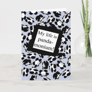 Carte Ma vie est panda-monium - bleu