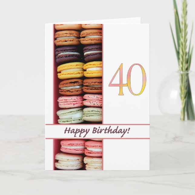 Carte Macaron 40e anniversaire (Devant)