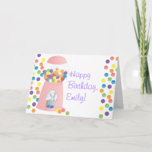 Carte Machine à gumball rose