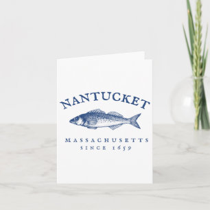 Carte Machusetts de Nantucket Retro Pêche