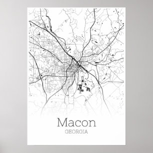 Carte Macon - Géorgie - Carte de la ville Poster