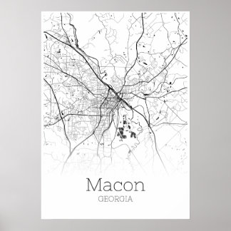 Carte Macon - Géorgie - Carte de la ville Poster