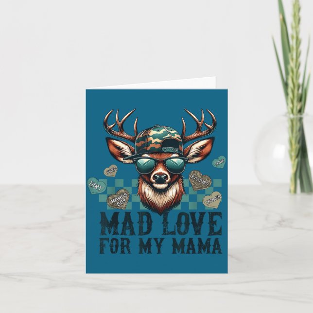 Carte Mad Retro Love For My Mama Camo Deer Hunting Valen (Devant)