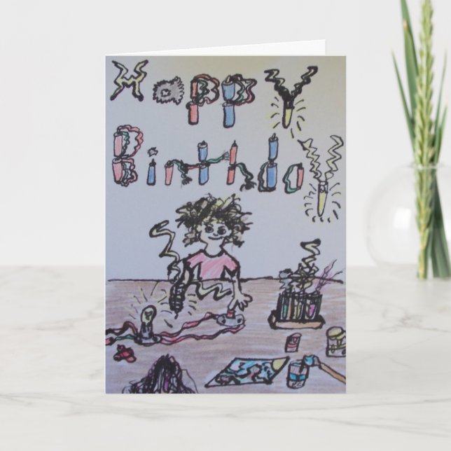 Carte Mad Scientist Birthday (Devant)