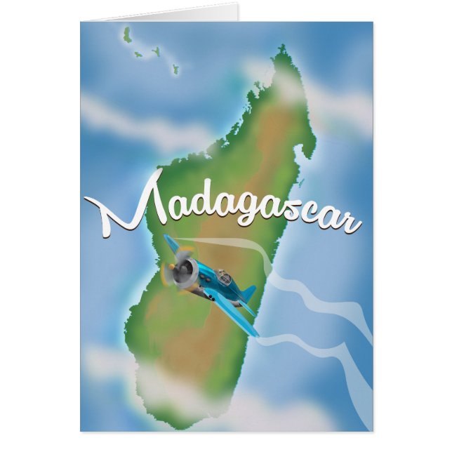 Carte Madagascar poster de voyage vintage. (Devant)