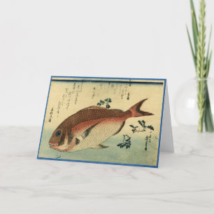 Carte Madai ou Red Tai - Hiroshige's Japanese Fish Print