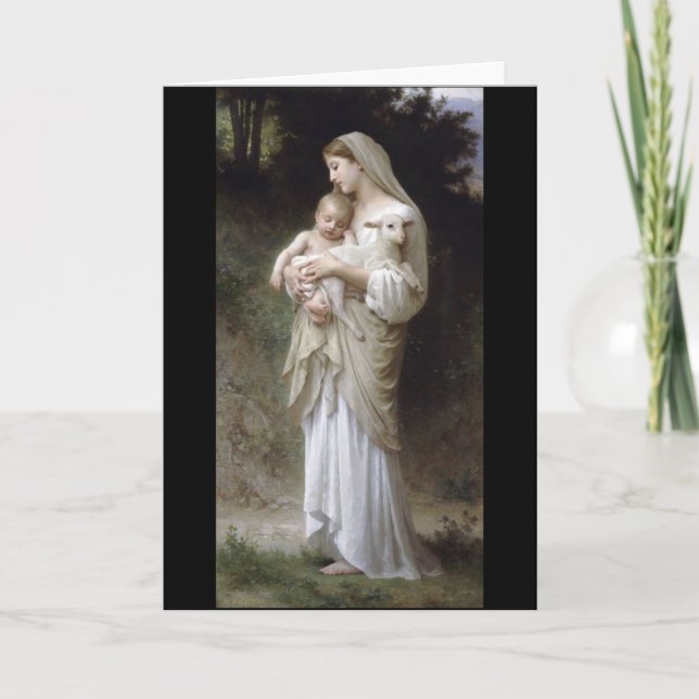 Carte Madame Child Lamb d'innocence de Bouguereau (Devant)