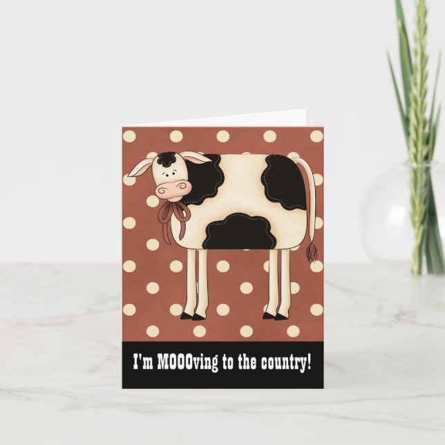 Carte Madame simple Moving Notice de vache primitive à (Devant)