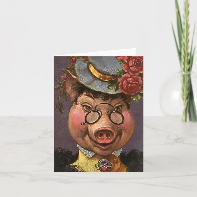 Carte Madame victorienne d'humour, idiote et drôle (Devant)