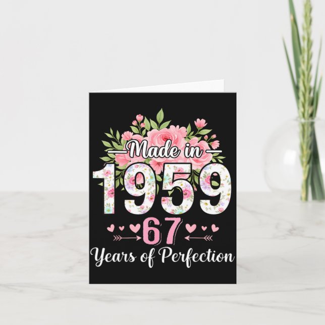 Carte Made In 1959 Floral 67th Birthday Women 67 Years O (Devant)