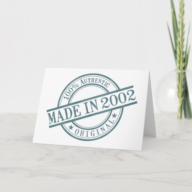 Carte Made in 2002 Logo de Round Rubber Stamp (Devant)