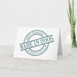 Carte Made in 2005 Logo de Round Rubber Stamp Birth Year