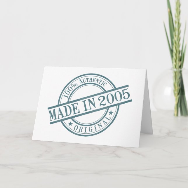 Carte Made in 2005 Logo de Round Rubber Stamp Birth Year (Devant)