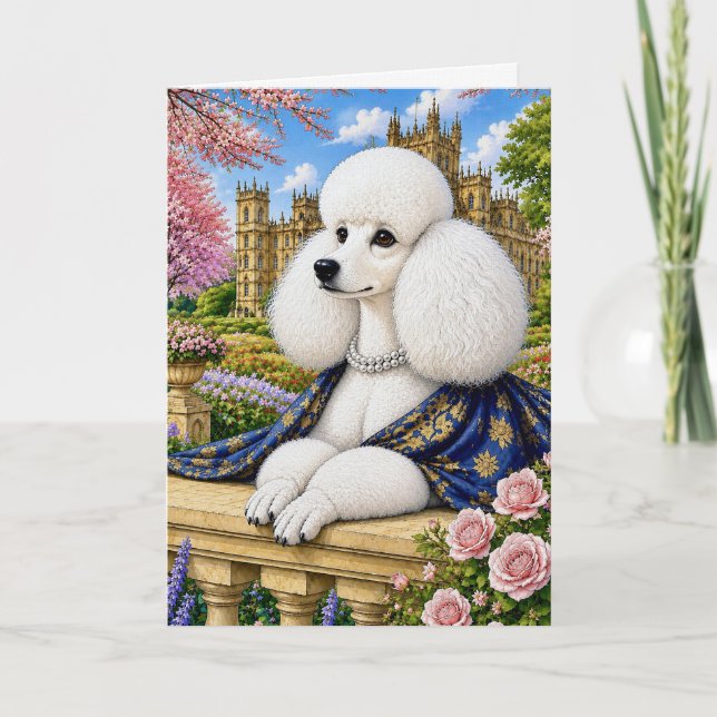 Carte Mademoiselle Lady Violet Poodle  (Devant)