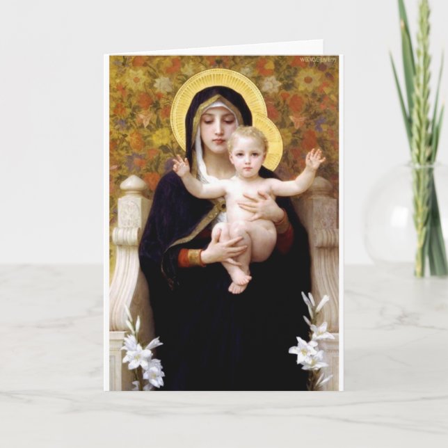 Carte Madona avec la peinture antique de Bouguereau de (Devant)