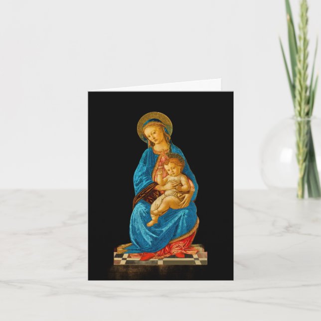 Carte Madone à l'Enfant trônant de Botticelli (Devant)
