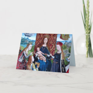 Carte Madone et Enfant avec 3 Saints (détail; M 070)