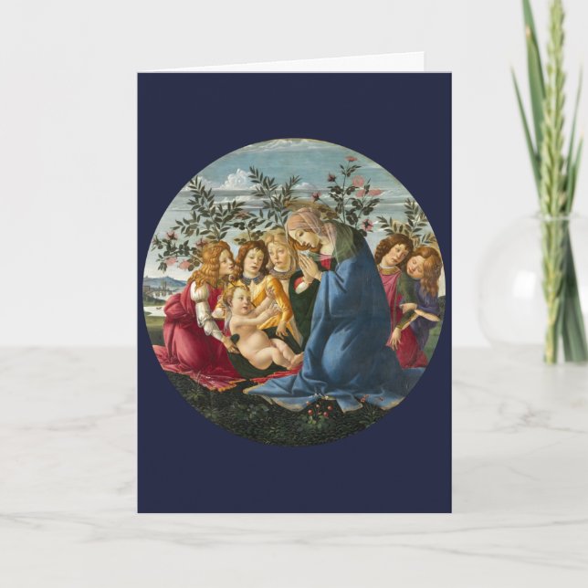 Carte Madonna Adoring l'Enfant avec 5 Anges Botticelli (Devant)