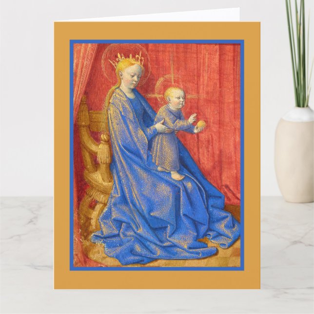 Carte Madonna and Child Enthroned Jean Fouquet Holiday  (Devant)