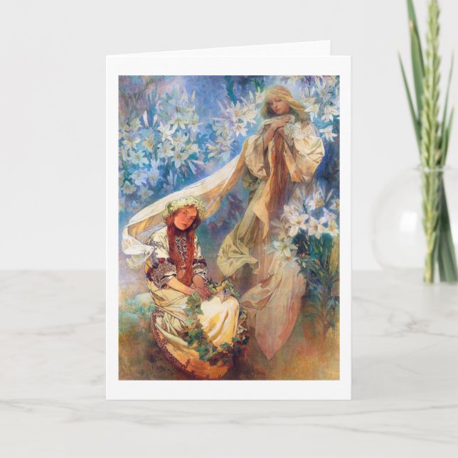 Carte Madonna de la Lily, Mucha (Devant)